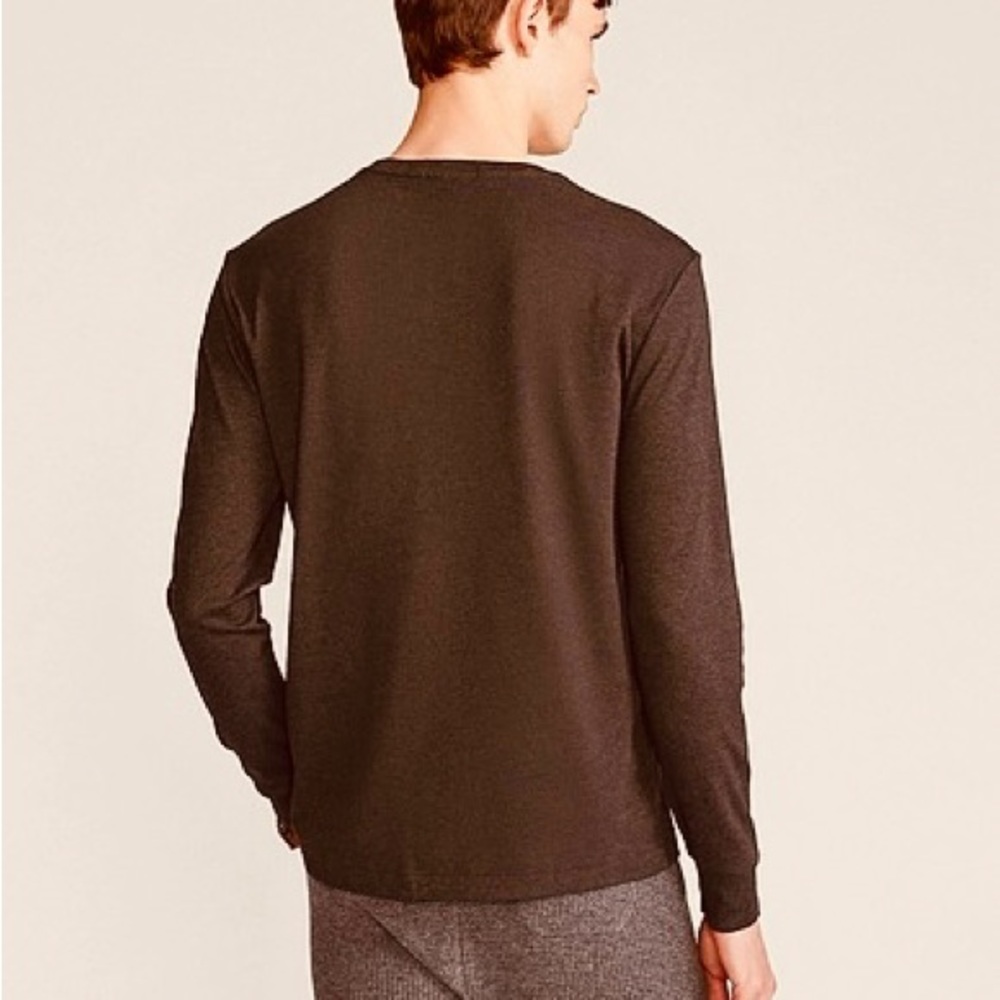 POLO RALPH LAUREN Men’s Heather Brown Custom Fit Long Sleeve Tee T-Shirt - Picture 12 of 16